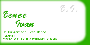 bence ivan business card