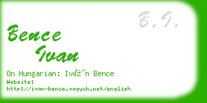bence ivan business card